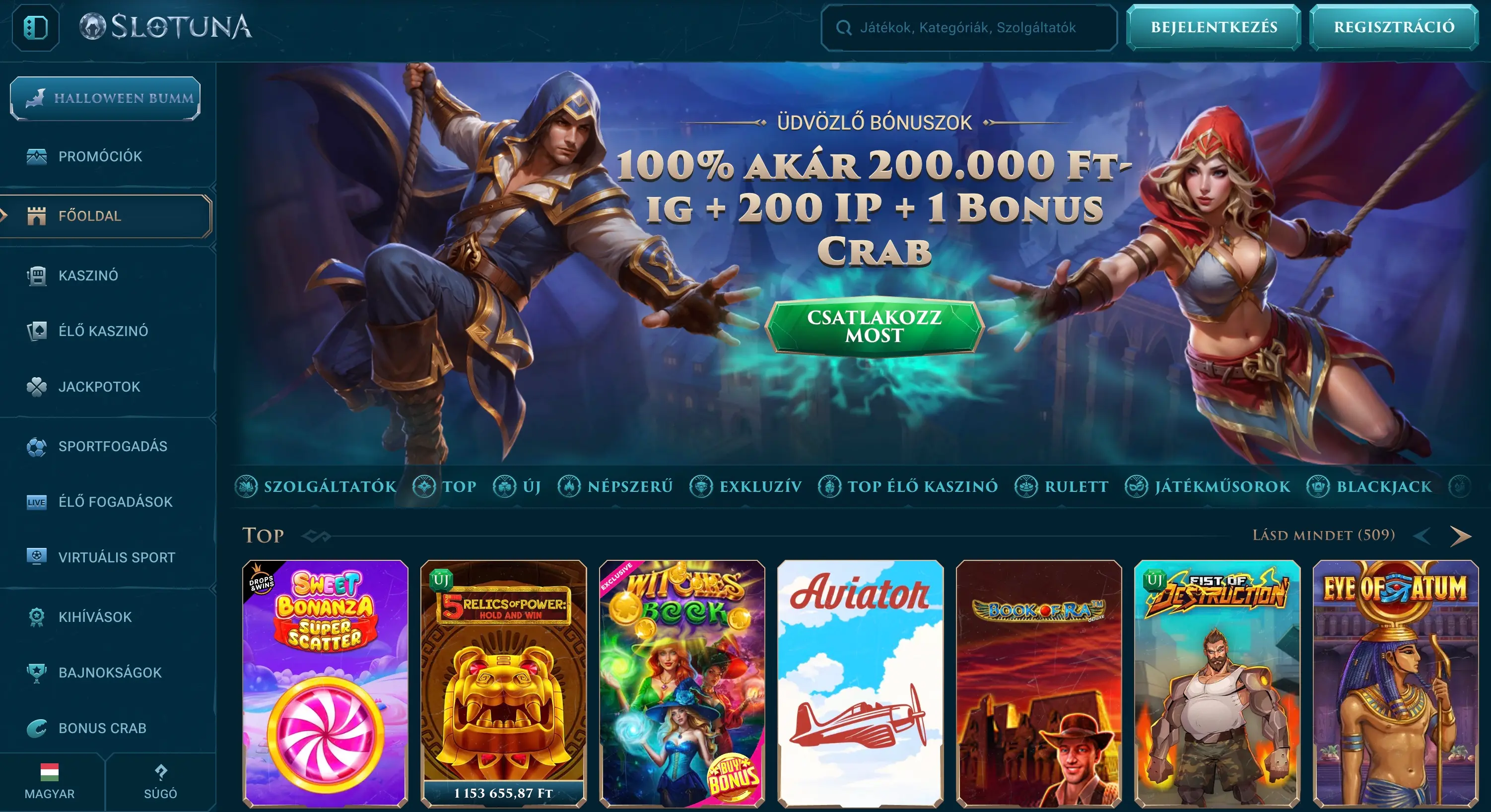 Élő Fogadás - Slotuna Casino